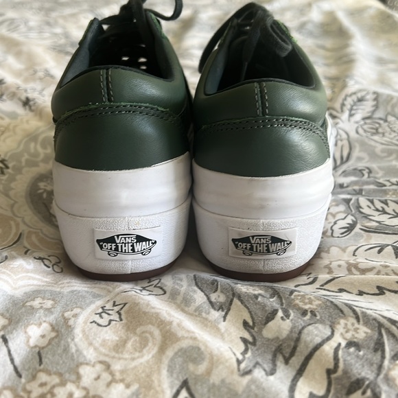 Stacked Vans Old Skool Thyme Green Tumbled Leather RARE Size 8.5 Womens (7 Mens) - Picture 5 of 5